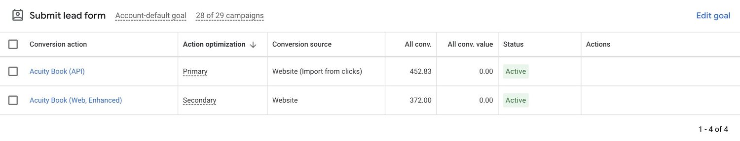 Acuity Scheduling Google Ads conversion tracking - Google Tag Manager cookie based VS local storage API based conversion tracking AB test