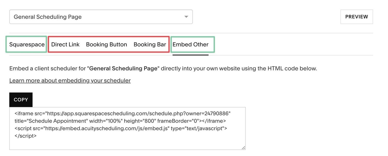 Acuity Scheduling embed instructions for optimal conversion tracking