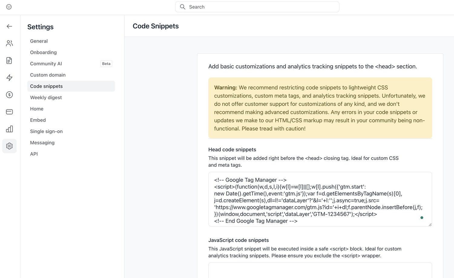 circle.so Google Tag Manager installation for Google Analytics conversion tracking