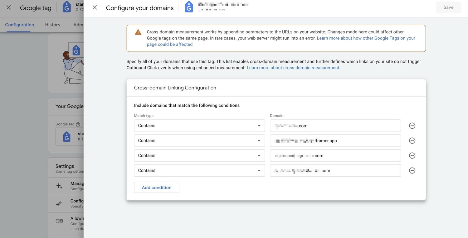 circle (circle.so) Google Analytics 4 cross-domain linking for different landing page CMS