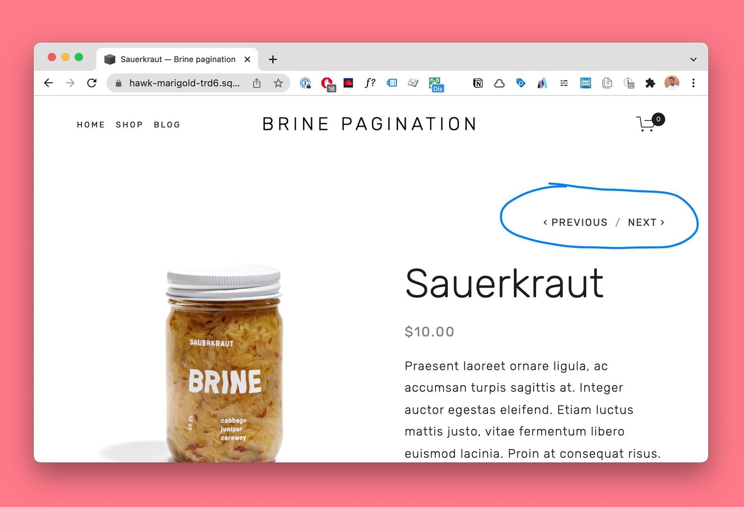 Squarespace 7.1  product pagination (next/prev links)
