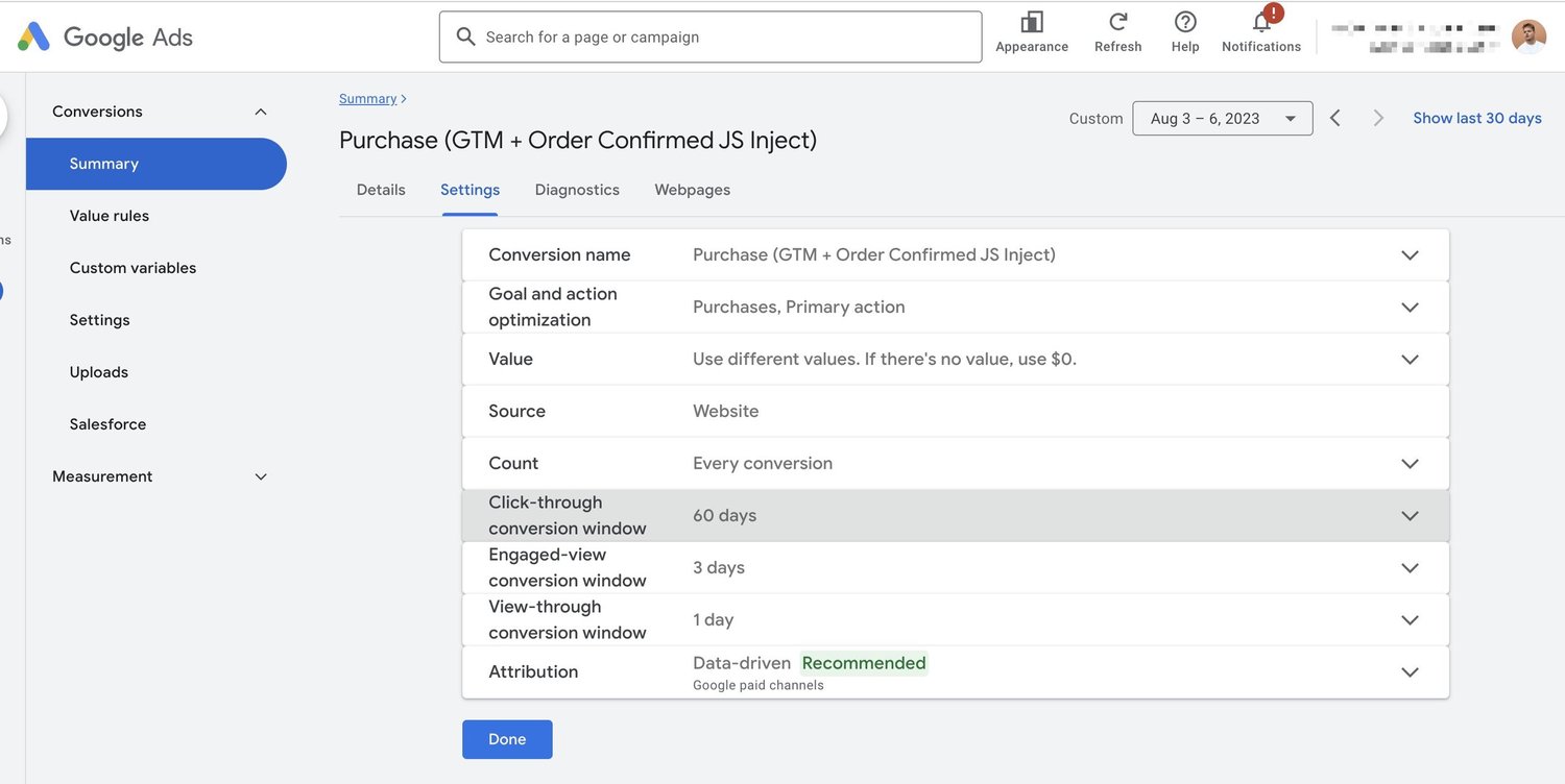 Squarespace E-commerce Purchase Google Ads Conversion (Enhanced)