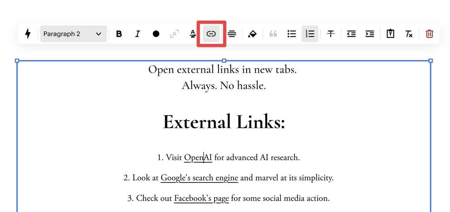 Squarespace – Open All External Links in New Tabs Automatically