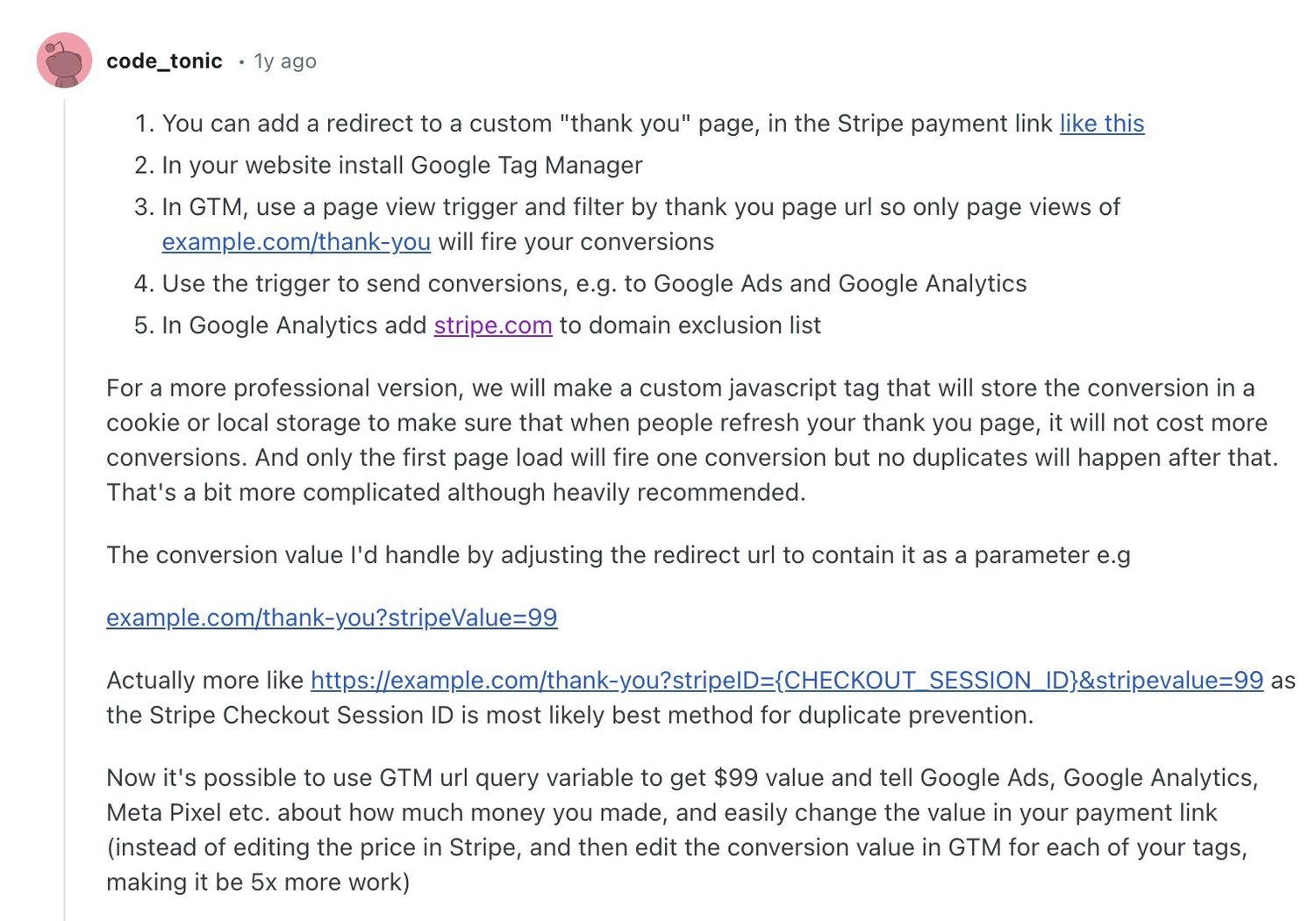 Stripe Payment Link Conversion Tracking