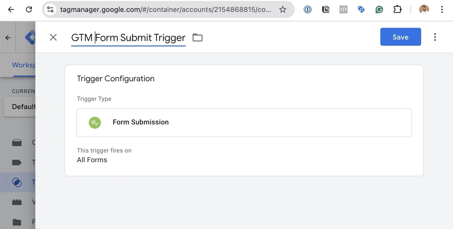 Screenshot - Google Tag Manager Form submit trigger does not work on an iframe such as Tally forms