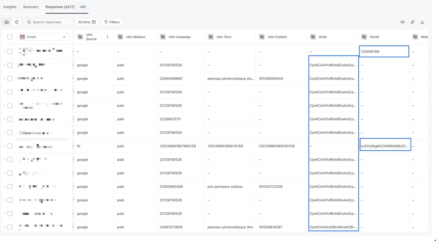 Typeform: Meta Facebook Conversions API: Hidden field attribution of click ID's.