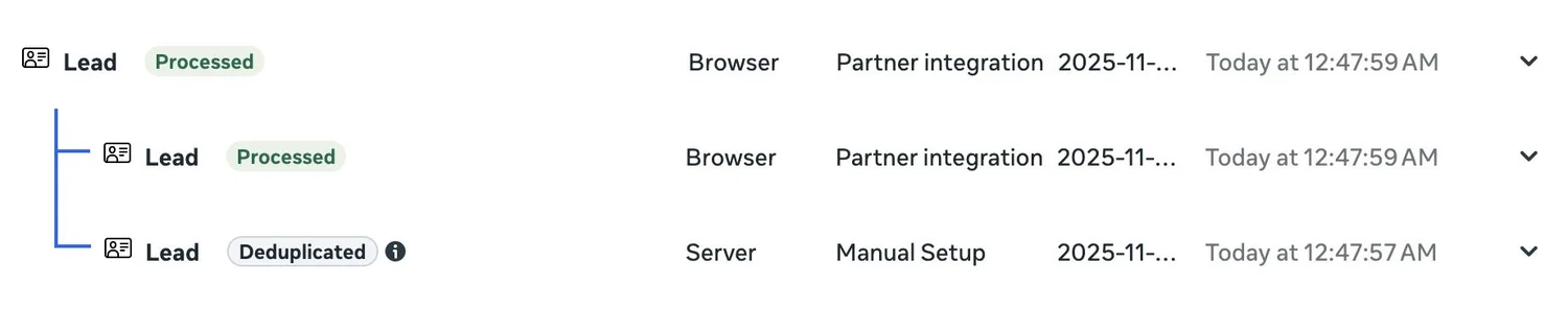 Typeform Facebook Meta Conversions API - browser side Meta Pixel event and server-side Meta conversions API deduplication by a custom ID in a hidden field