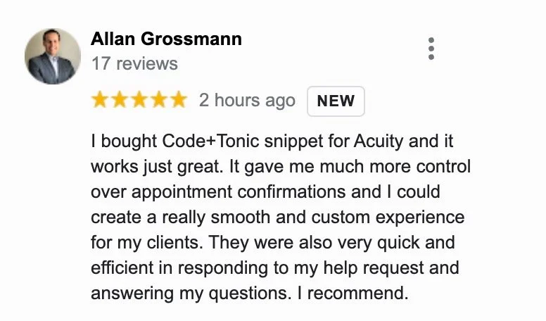 Acuity Scheduling redirect review by Allan